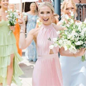 L'IDEE Renaissance Split Gown in Light Pink